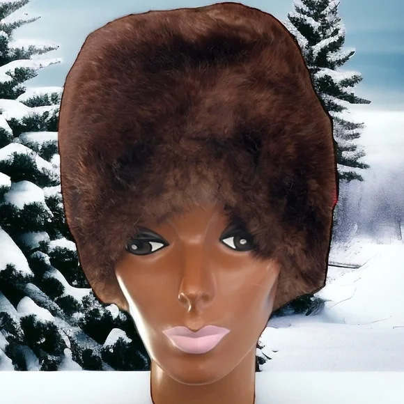 Brown Faux Fur Plush Winter Hat - Picture 7 of 7